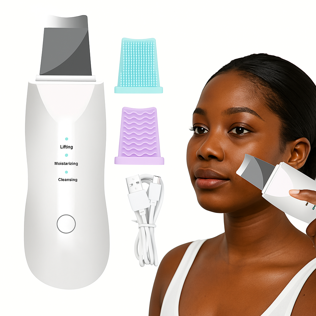 Appareil de Soin du Visage à Ultrasons 3-en-1 – Nettoyage, Hydratation & Raffermissement