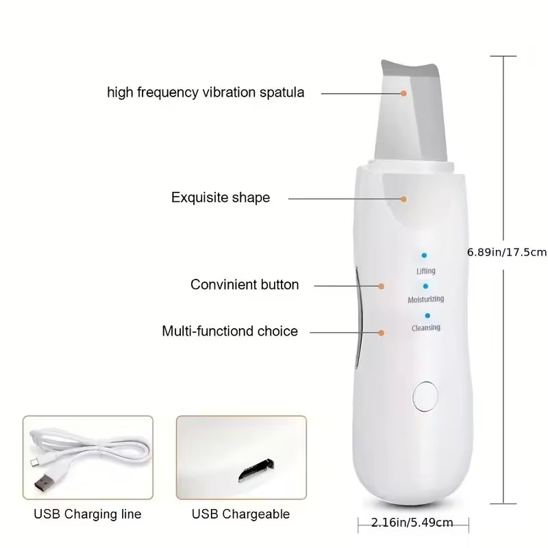 Appareil de Soin du Visage à Ultrasons 3-en-1 – Nettoyage, Hydratation & Raffermissement